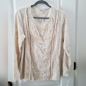 Stylo & Co Women's‎ Blouse Long Sleeve Ivory, Size M